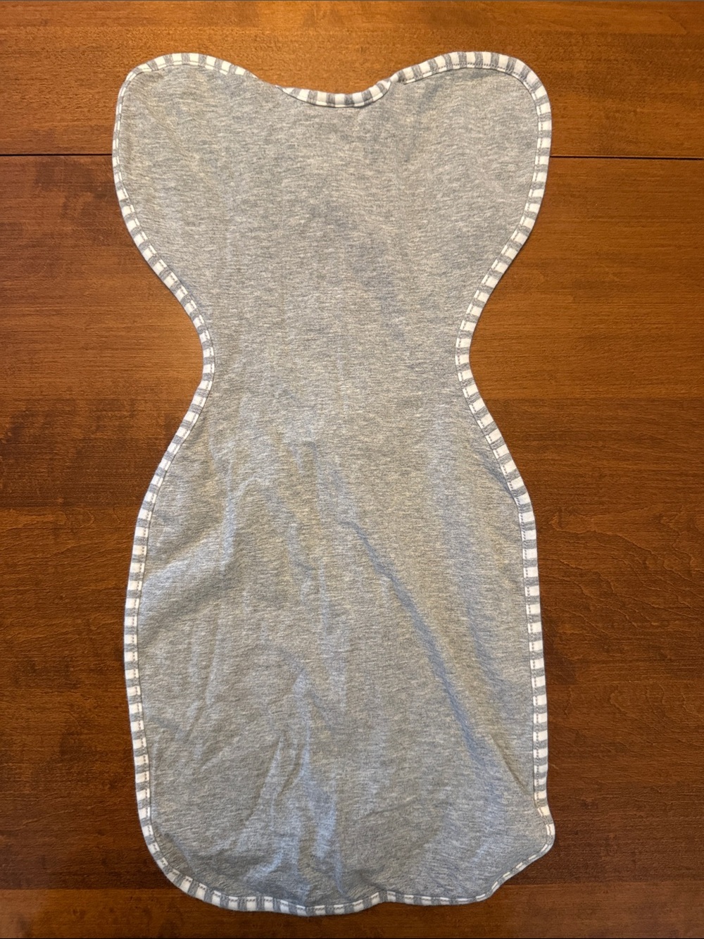 Love to Dream Light Grey Heather Swaddle Sleep Sack with Striped Trim - Picture 2 of 2